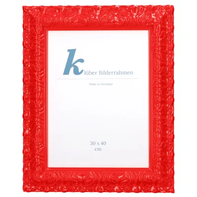 Cornice barocca Salamanca Color su misura Neon Red (236-1) | Vetro standard (2 mm)