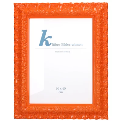 Cornice barocca Salamanca Color su misura Orange (014) | Vetro standard (2 mm)