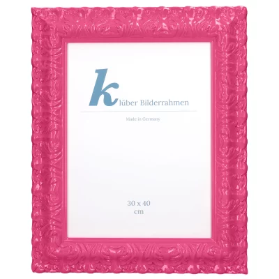 Cornice barocca Salamanca Color su misura Pink (059) | Vetro standard (2 mm)