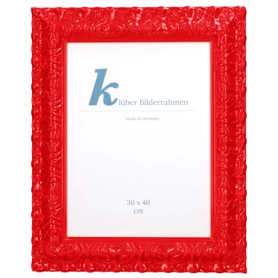 Cornice barocca Salamanca Color su misura Red (016) | Vetro standard (2 mm)