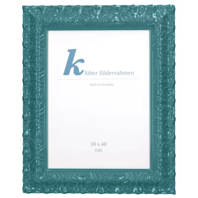 Cornice barocca Salamanca Color su misura Teal (120) | Vetro standard (2 mm)