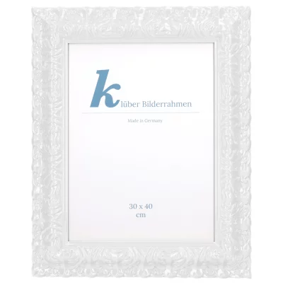 Cornice barocca Salamanca Color su misura White (231) | Vetro standard (2 mm)