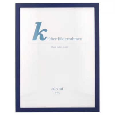 Holz-Bilderrahmen Prisma nach Maß Dunkelblau | Normalglas (2 mm)