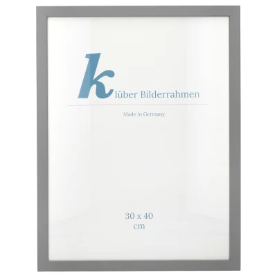 Holz-Bilderrahmen Prisma nach Maß Hellgrau | Normalglas (2 mm)