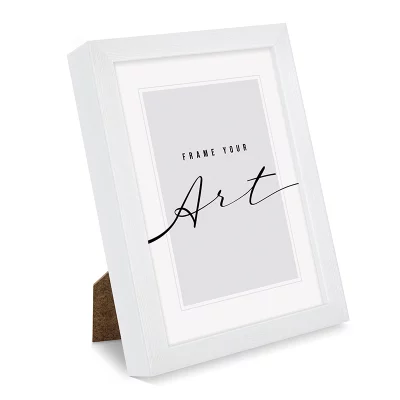 Cornice in plastica Gala 15x21 cm (A5) | bianco, spazzolato | Vetro sintetico (2 mm)