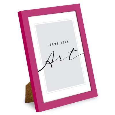 Cornice in plastica Isabella 15x21 cm (A5) | Fuchsia glänzend | Vetro sintetico (2 mm)