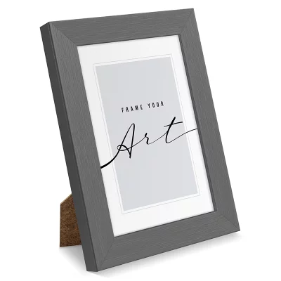 Cornice in plastica Lilia 15x21 cm (A5) | grigio, spazzolato | Vetro sintetico (2 mm)