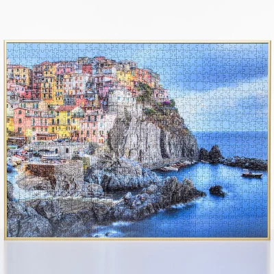 Puslespillramme i aluminium for 100 opptil 500 deler 36x48 cm | Gull matt | Kunstglass (1,5 mm)