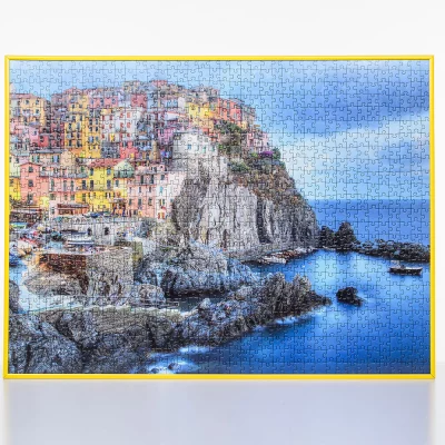 Puslespillramme i kunststoff for 1500 deler 60x80 cm | Gul | Kunstglass (1,5 mm)