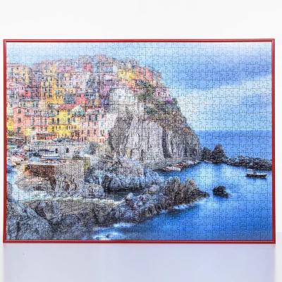 Puslespillramme i kunststoff for 1500 deler 60x80 cm | Rød | Kunstglass (1,5 mm)