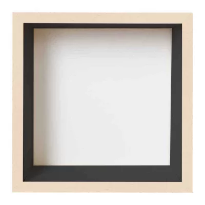 Unibox Bilderrahmen 13x18 cm | hellbraun-schwarz | Normalglas (2 mm)