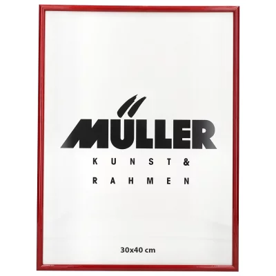 Houten fotolijst Hessen 28x35 cm | klaproosrood glanzend | normaal glas (2 mm)