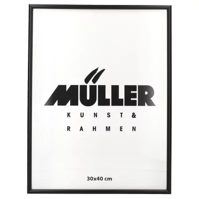 Houten fotolijst Hessen 28x35 cm | zwart met houtstructuur | normaal glas (2 mm)