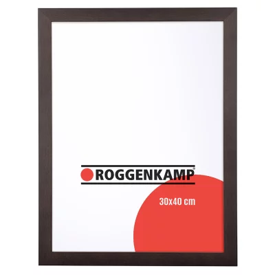Holzrahmen aus Buche / Ahorn - Sonderzuschnitt Buche dunkelbraun lasiert | Normalglas (3 mm)