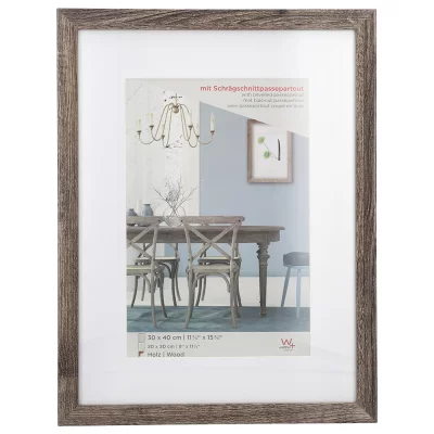Houten kader Fiorito (MDF) met passe-partout 10x15 cm (7x10 cm) | notenboom | normaal glas (2 mm)