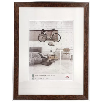 Kunststof kader Bohemian met passe-partout 10x15 cm | notenboom | normaal glas (2 mm)