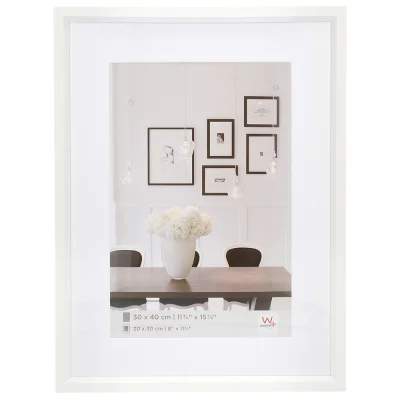 Kunststof lijst Steel Style met passe-partout 20x20 cm (15x15 cm) | wit | normaal glas (2 mm)