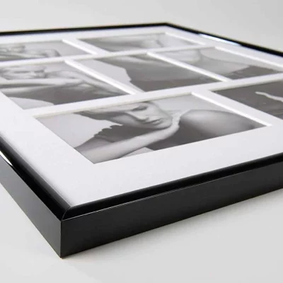 Multi fotokader van kunststof Geleria voor 5 foto’s 5x10x15 cm | zwart | normaal glas (2 mm)