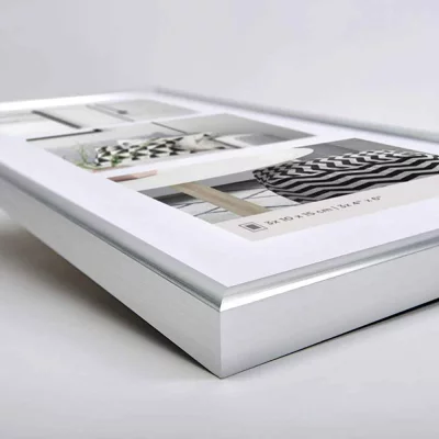 Multi fotokader van kunststof Geleria voor 5 foto’s 5x10x15 cm | zilver | normaal glas (2 mm)