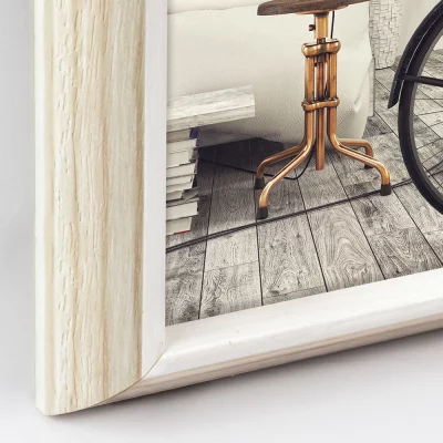 Kunststof kader Corby 10x15 cm | bruin-wit | normaal glas (2 mm)