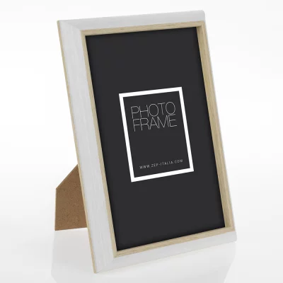 Kunststof kader Corby 10x15 cm | wit-bruin | normaal glas (2 mm)