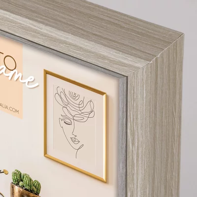 Houten kader Zara 10x15 cm | natuur-grijs | normaal glas (2 mm)