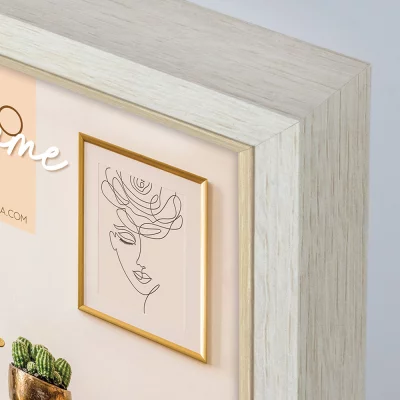 Houten kader Zara 10x15 cm | wit-natuur | normaal glas (2 mm)