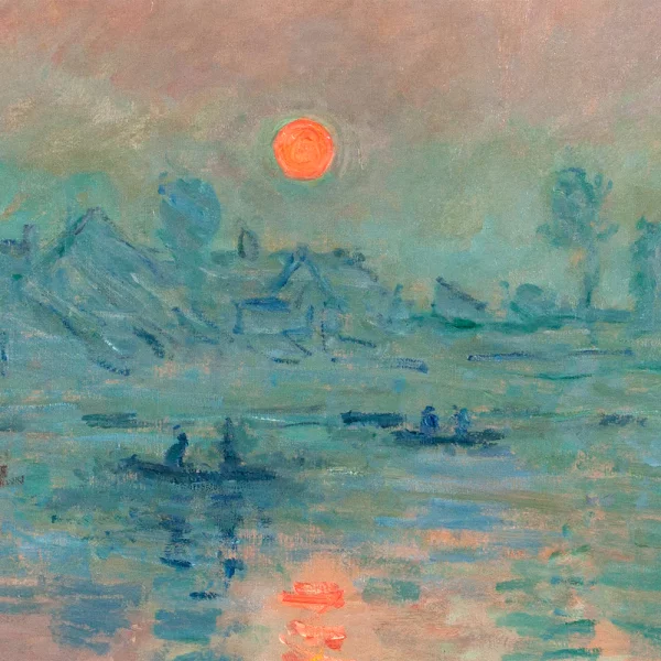 Poster mit Rahmen - Claude Monet - Sunset on the Seine at Lavacourt, Winter Effect 13x18 cm | Schwarz