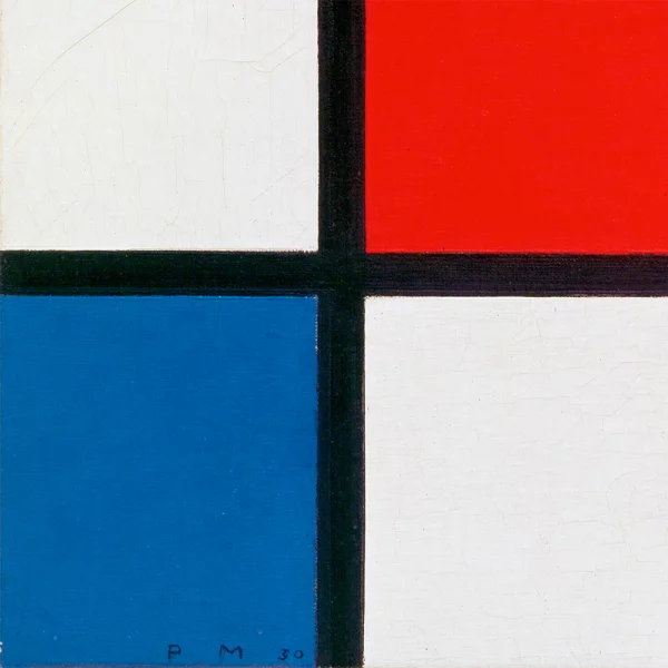 Poster mit Rahmen - Piet Mondrian - Composition with Red, Blue, and Yellow 13x18 cm | Schwarz