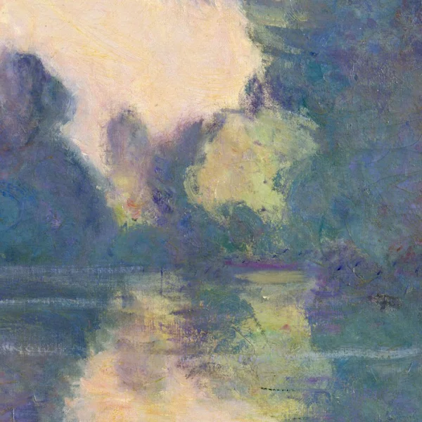 Poster mit Rahmen - Claude Monet - Morning on the Seine near Giverny 13x18 cm | Schwarz