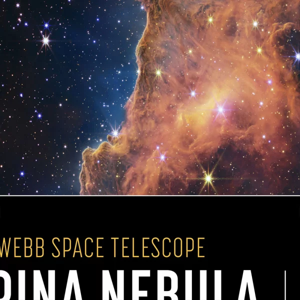 Poster mit Rahmen - Carina Nebula Poster, Taken by NASAs James Webb Space Telescope 13x18 cm | Schwarz