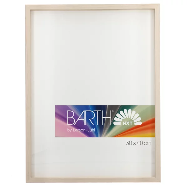Alu-Bilderrahmen Barth NXT mit Distanzleiste, Serie 1131 18x24 cm | Ahorn - Echtholzfurnier | Normalglas (2 mm)