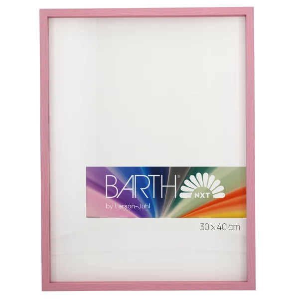 Alu-Bilderrahmen Barth NXT mit Distanzleiste, Serie 1131 18x24 cm | Pink - Furnier Holzoptik | Normalglas (2 mm)