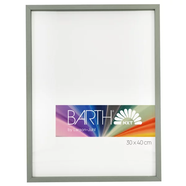 Alu-Bilderrahmen Barth NXT mit Distanzleiste, Serie 1131 18x24 cm | Salbeigrün - Furnier Holzoptik | Normalglas (2 mm)
