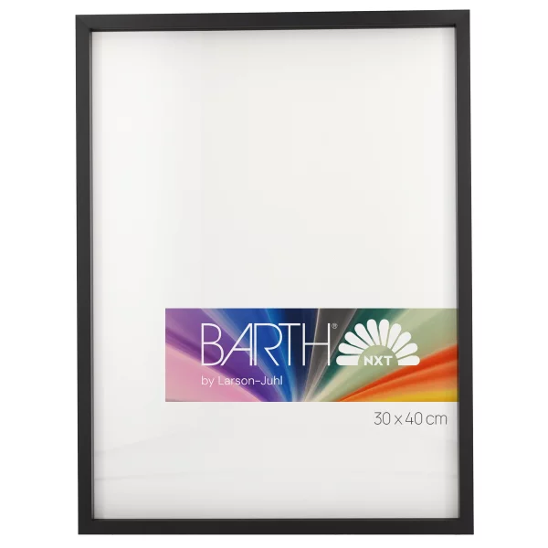 Alu-Bilderrahmen Barth NXT mit Distanzleiste, Serie 1131 18x24 cm | Schwarz matt | Normalglas (2 mm)