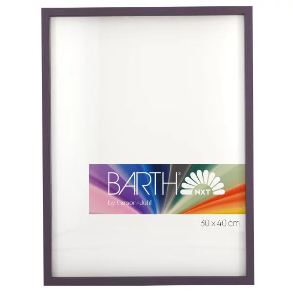 Alu-Bilderrahmen Barth NXT mit Distanzleiste, Serie 1131 18x24 cm | Violett - Furnier Holzoptik | Normalglas (2 mm)