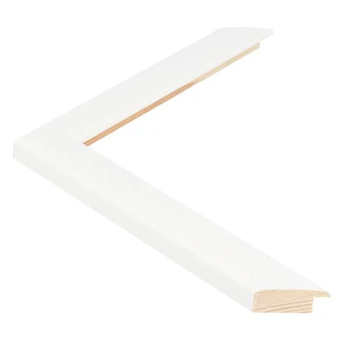 Cadre en bois TRIBECA -2,3 13x18 cm | White - Round | verre synthétique (2 mm)