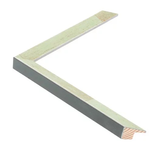 Holz-Bilderrahmen Sento I 13x18 cm | Blassgrün lasiert auf Silber | Normalglas (2 mm)