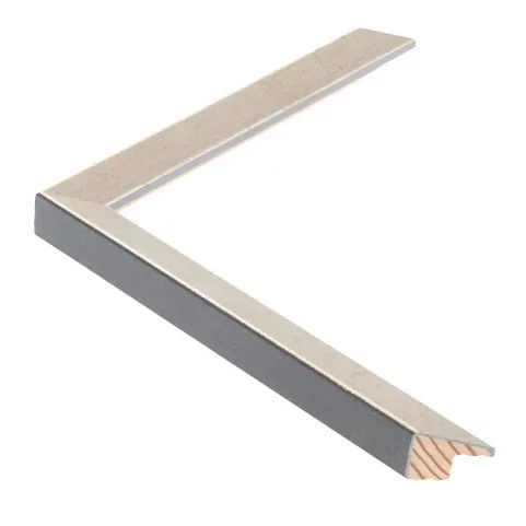Holz Bilderrahmen Sento I nach Maß Graubraun lasiert auf Silber | Normalglas (2 mm)