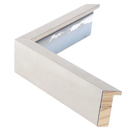 Cadre en bois GRAMERCY 1,6 - sur mesure argent brossé | verre standard (2 mm)