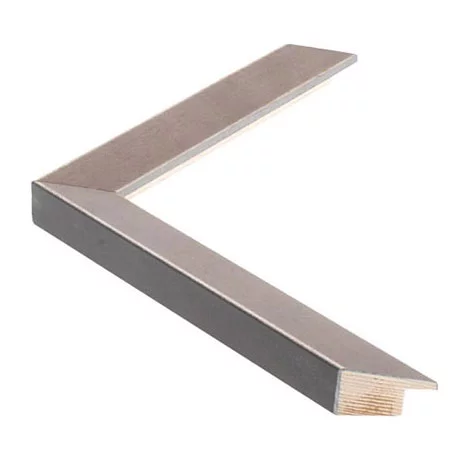 Holz Bilderrahmen SENTO II 2,26 13x18 cm | Blassbraun lasiert auf Silber | Normalglas (2 mm)