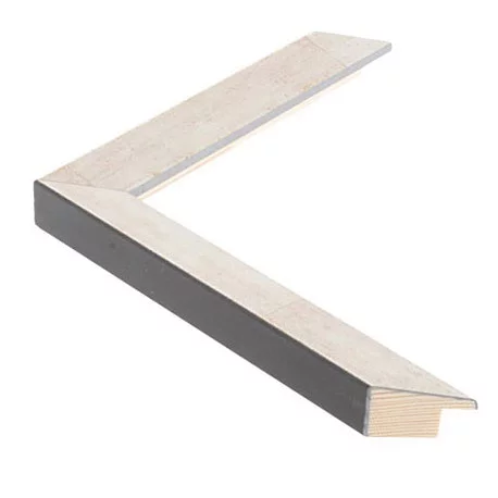 Holz Bilderrahmen SENTO II 2,26 13x18 cm | Weißbraun lasiert auf Silber | Normalglas (2 mm)