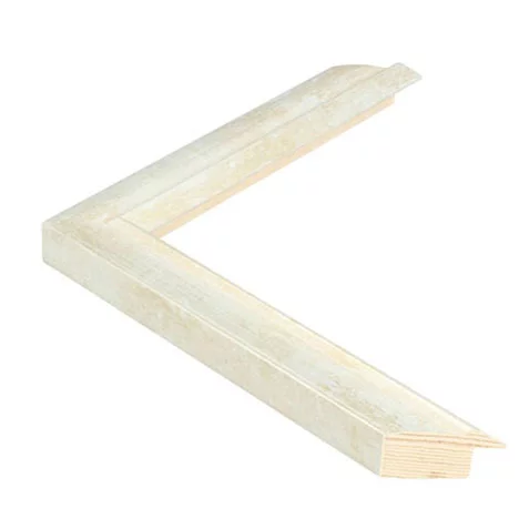 Houten fotolijst Fancy II 13x18 cm | wit op structuurzilver | normaal glas (2 mm)