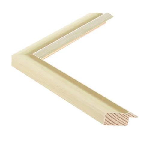 Holz Bilderrahmen Fancy II nach Maß Gelbgrün mit Silberkante | Normalglas (2 mm)