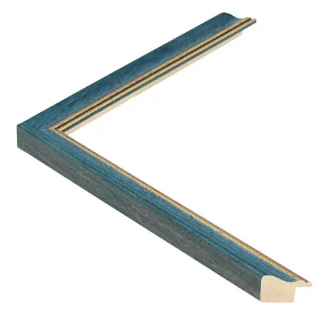 Cadre en bois AURA 1,5 - sur mesure bleu | verre standard (2 mm)