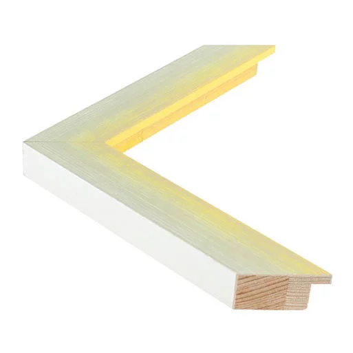 Holz Bilderrahmen MAGIC 13x18 cm | Gelb auf Silberdurchrieb | Normalglas (2 mm)