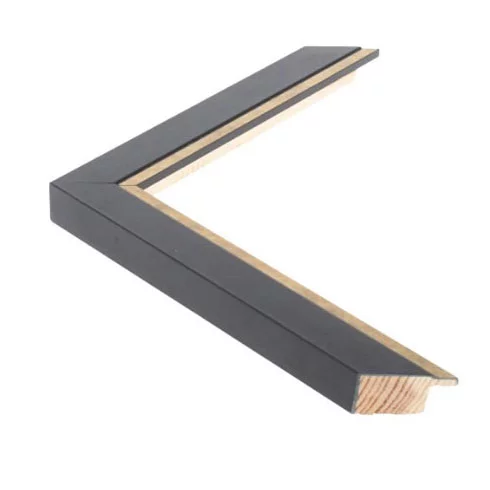 Cadre en bois PETITE 13x18 cm | noir avec or | verre synthétique (2 mm)