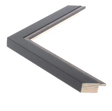 Holz-Bilderrahmen PETITE Sonderzuschnitt Schwarz mit Silber | Normalglas (2 mm)