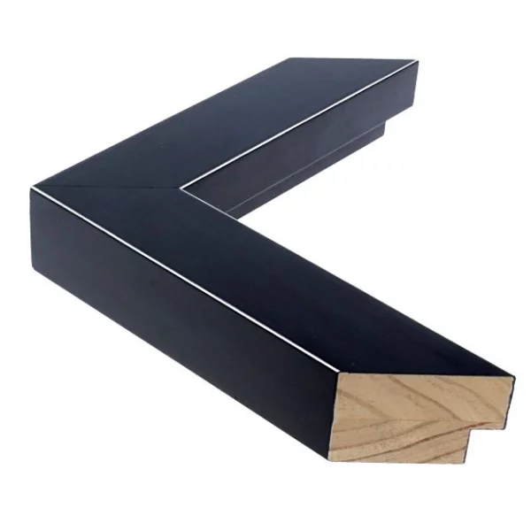 Houten fotolijst GRAMERCY 4,2 op maat Black | normaal glas (2 mm)
