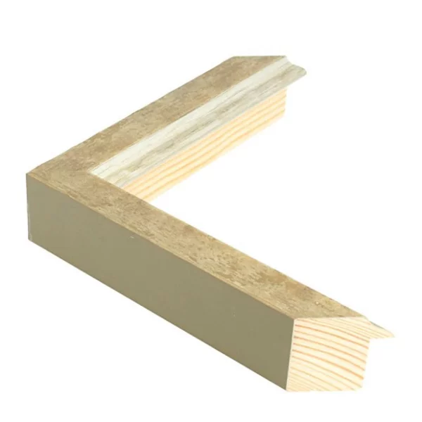 Holz Bilderrahmen LUCERNE 2,9 42x59,4 cm (A2) | Elfenbein mit Silberkante | Normalglas (2 mm)